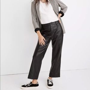 NWT Madewell Slim Emmett Pants in Faux Leather